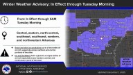 Much of Arkansas under winter weather advisory until Tuesday