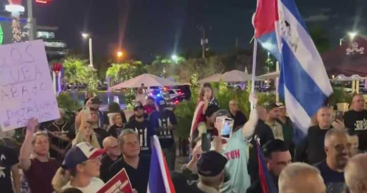 Cuban Americans rally in Miami, call for human rights in Cuba