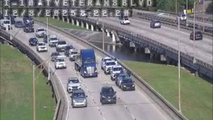 Right lane open, left lanes blocked on I-10 East before Franklin Avenue due to crash