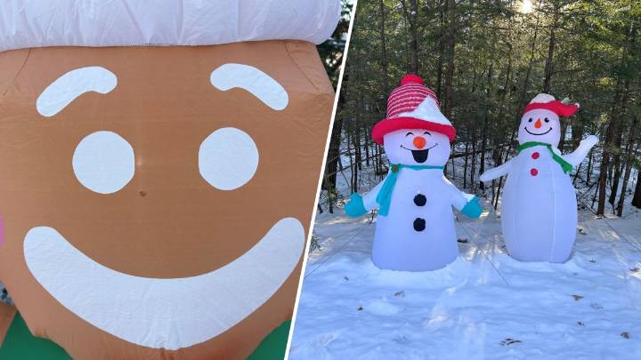 Vandals shoot inflatable Christmas displays in Bow, NH