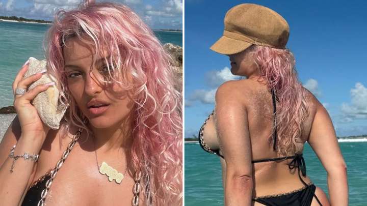 Bebe Rexha Brings the Pink Hair and Curves to Turks and Caicos!