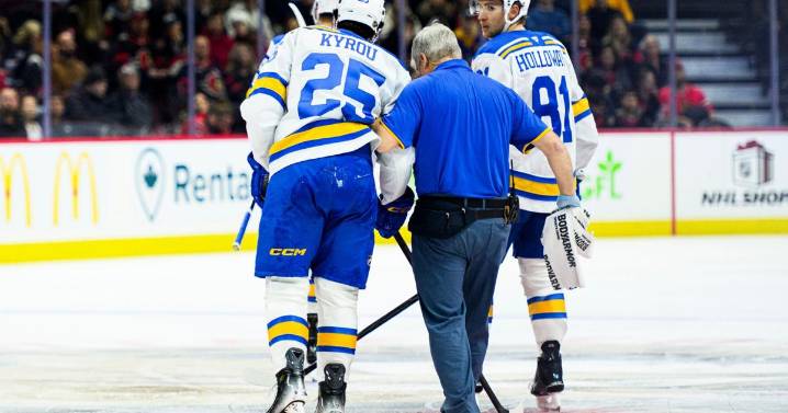 While return date is uncertain, Blues happy with how injured Jordan Kyrou's MRI looked