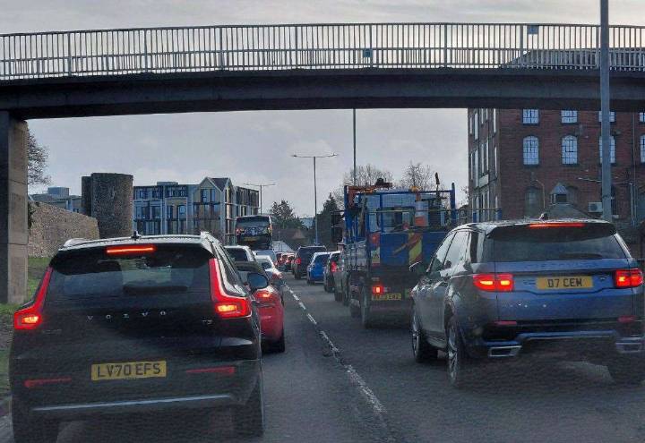 Gridlock across Canterbury city centre as road works leave drivers facing huge queues