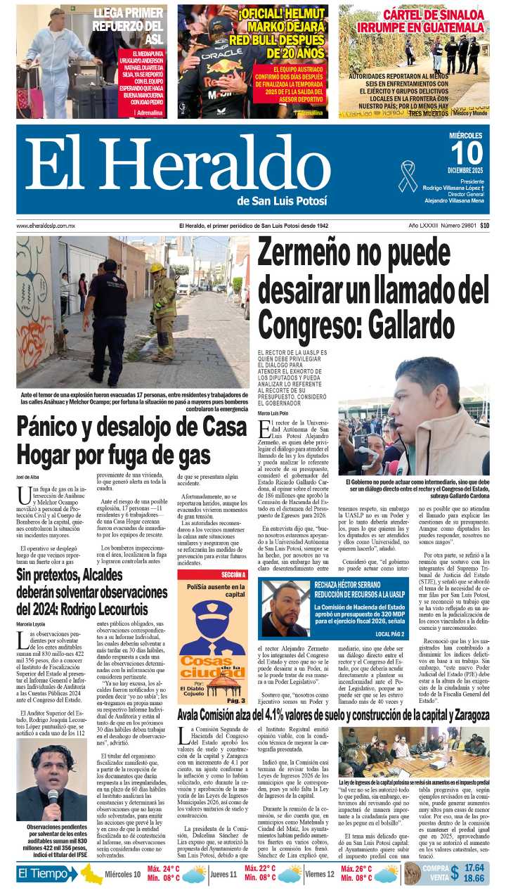 Edición impresa 10 de diciembre de 2025