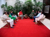 Sostiene Díaz-Canel encuentro con miembros de movimiento brasileño