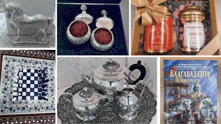 The gifts for Putin: Saffron from Kashmir, marble chess set from Agra, silver tea set from Bengal