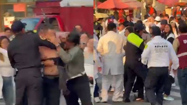 Motociclista se lanza a golpes contra estudiante de medicina del IPN durante bloqueo en Lindavista