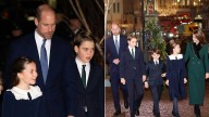 Prince George, Princess Charlotte and Prince Louis are Kate's perfect little helpers at carol service