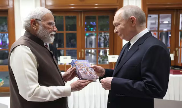 PM Modi gifts Russian Bhagavad Gita to president Putin during high