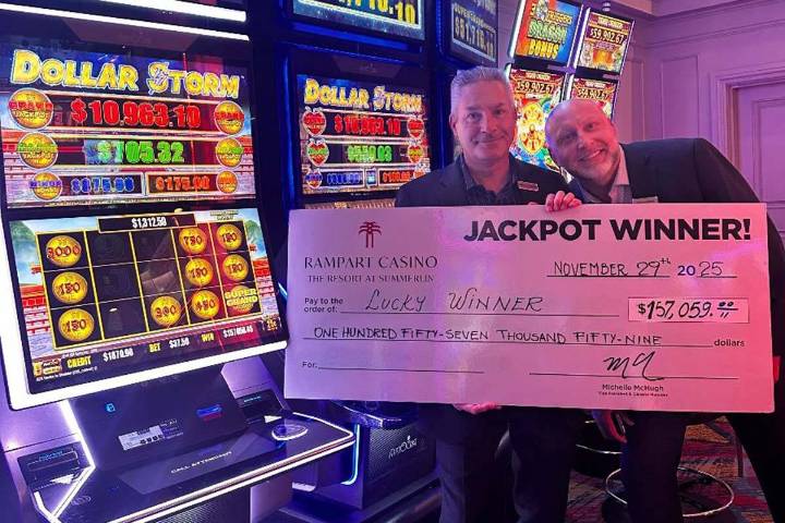 $157,059 Dollar Storm jackpot hits at Rampart in Las Vegas