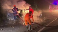 Car carrying Sabarimala pilgrims catches fire near Chalakkayam in Pampa