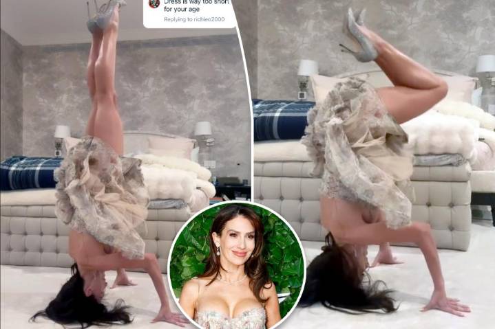 Hilaria Baldwin claps back at criticism of 'too short' dress with wild yoga video