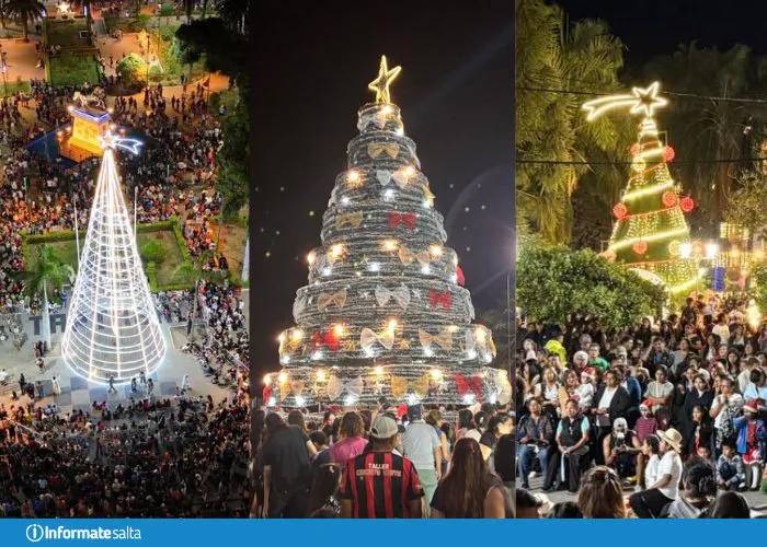 La Navidad se prendió en la provincia: Así se ven los arbolitos en los diferentes municipios de Salta