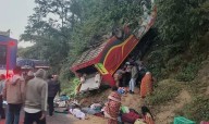 Andhra: Nine pilgrims killed, several injured after bus falls into gorge near Rajugarimetta