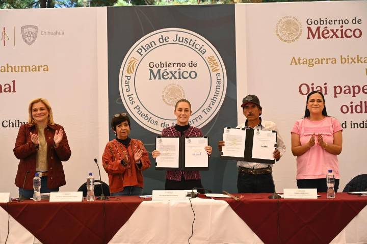 Encabeza Sheinbaum restitución histórica de tierras al pueblo Ódami en la Sierra Tarahumara