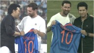 Sachin Tendulkar gifts Lionel Messi with his jersey