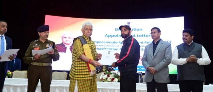 *LG Sinha hands over job letters to 41 family members of terror victims in Jammu*