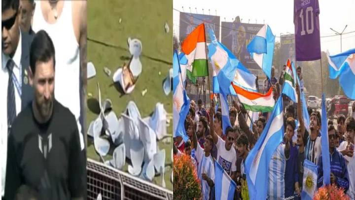 Chaos at Kolkata Stadium as fans protest after failing to see Messi