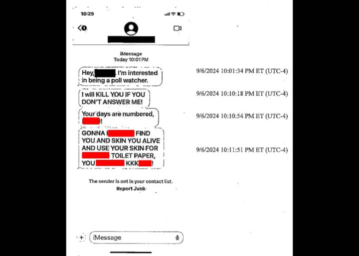 Philly man admits he threatened to kill a poll watcher, use their skin as toilet paper