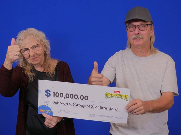Brantford couple celebrating $100,000 lottery win