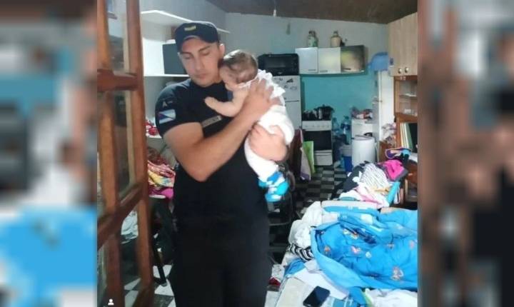 Misiones: la Polícia rescató a un bebe que quedó solo en una vivienda