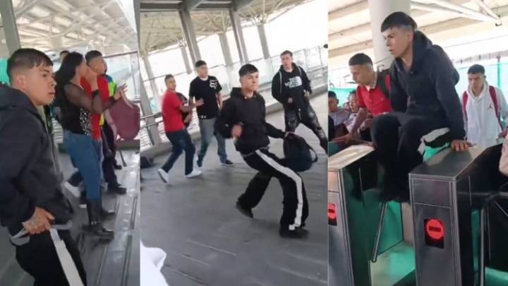 Batalla campal en Portal 20 de Julio: Colados atacan con cuchillos a personal de TransMilenio