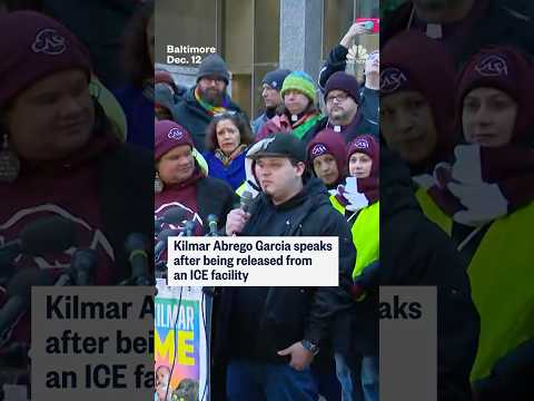 Kilmar Abrego Garcia speaks after being released from an ICE facility