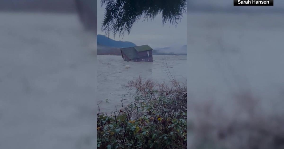 House swept away by Nooksack River flood in Deming