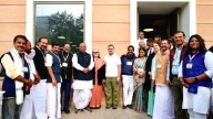 Congress leaders meet high command in Delhi, celebrate UDF's victory