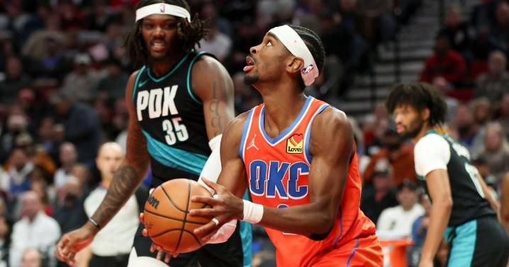 Gilgeous-Alexander scores 26, Thunder hold on to beat Trail Blazers 123