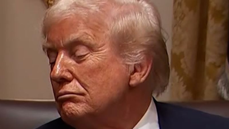 Trump appears to doze during cabinet meeting