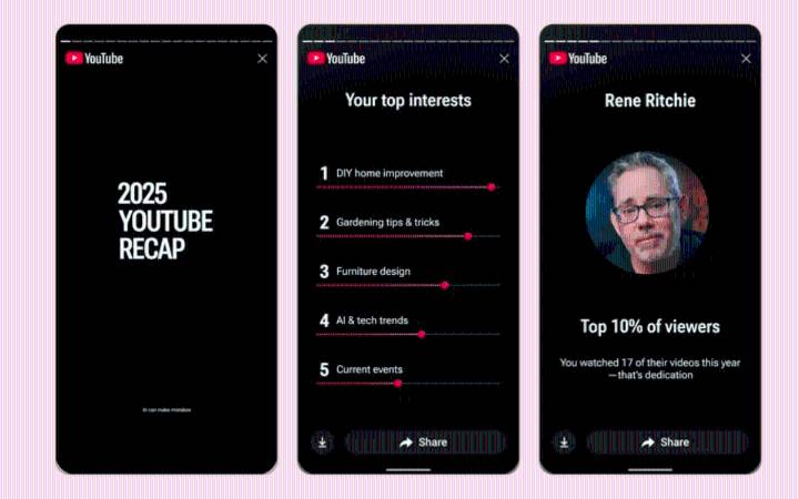 YouTube releases its first-ever recap of videos you've watched