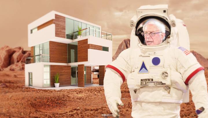 Bernie Sanders Changes Mind On Space Travel After Elon Musk Builds Him A Fourth Home On Mars