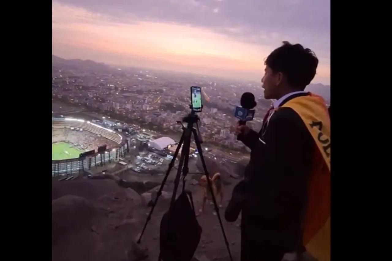Cliver cumple su sueño tras narrar la final de la Libertadores desde un cerro