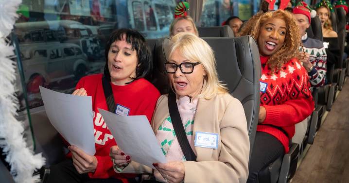 Mark Wright's mum Carol boards festive coach trip for a Christmas singalong