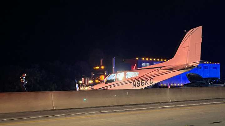 Small plane makes emergency landing on I