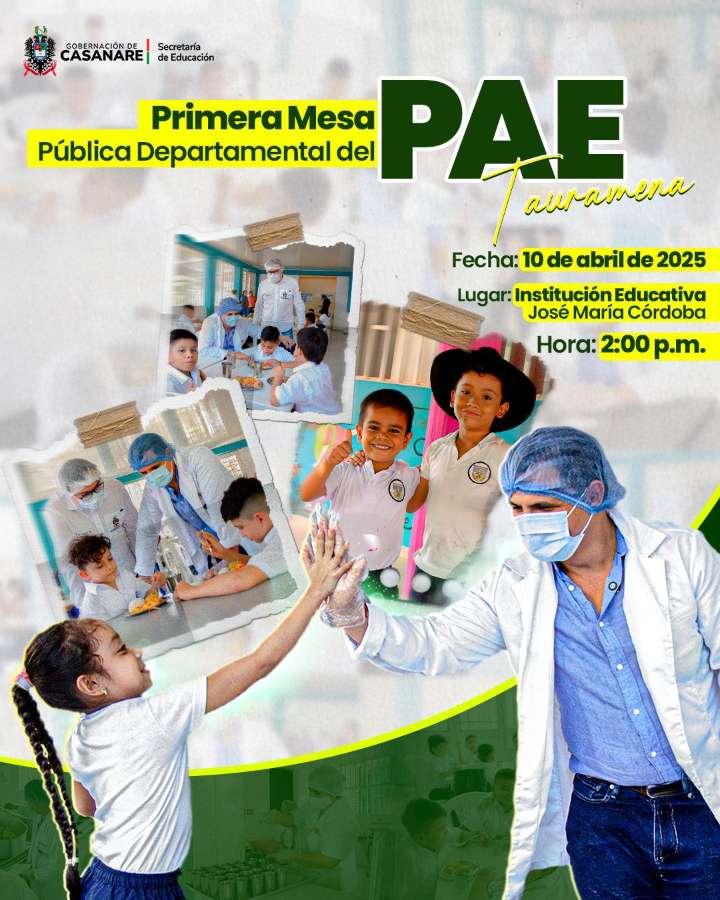 Participe en la Primera Mesa Pública Departamental del PAE en Casanare