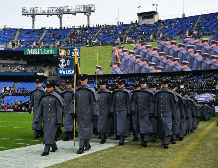 History of Navy midshipmen 'whoop' chant after Army march