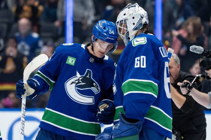 Raty’s three-point night fills void at centre for short-staffed Vancouver Canucks – Winnipeg Free Press