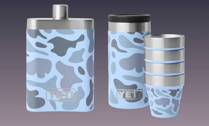 Yeti launches blue camo shot glasses and flask