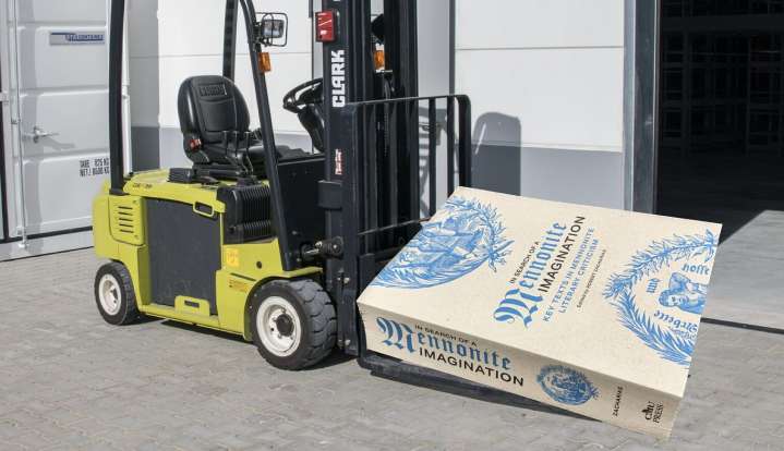 Forklift Enlisted to Transport New Mennonite Book