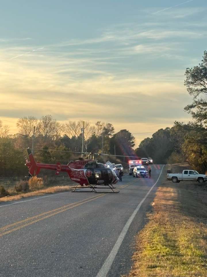 Emergency units respond to single-vehicle accident with entrapment and injuries