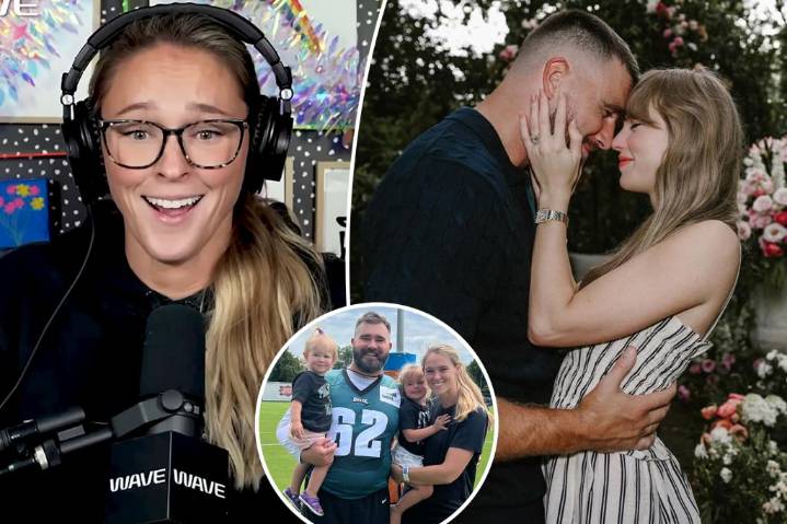 Kylie Kelce doubts Travis' claim he 'never' argues with Taylor Swift