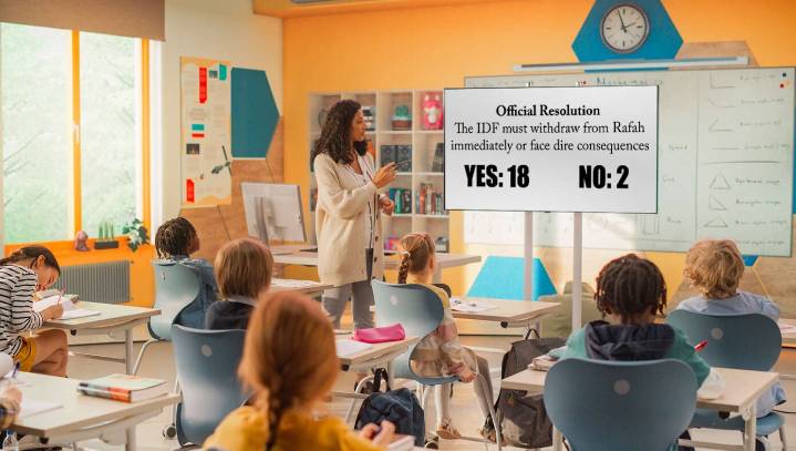 Mrs. O'Leary's Third Grade Social Studies Class Passes Official Resolution Ordering Israel Out Of Rafah