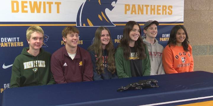 DeWitt athletes sign their letters of intent to play in college