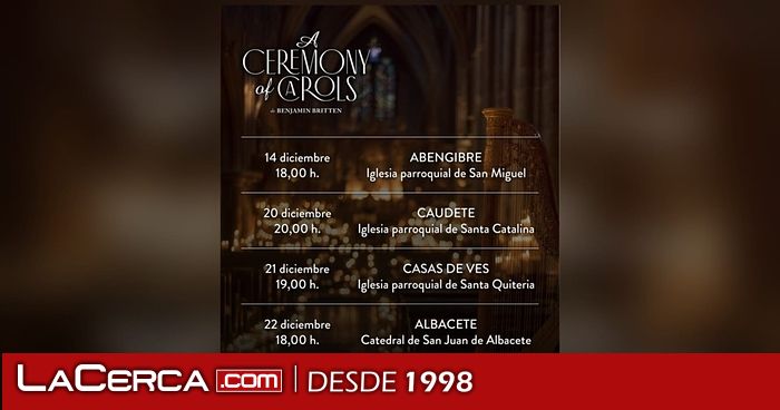 La Diputación de Albacete impulsa una gira provincial con ‘A Ceremony of Carols’, de Benjamin Britten, para promover el canto coral juvenil