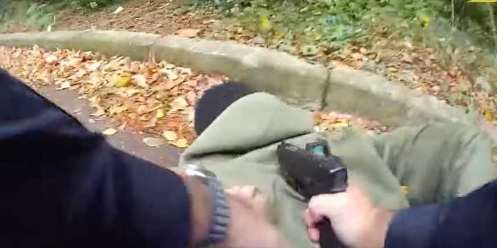 'You done f**ked up, son!' Cop rubs it in after capturing homicide suspect armed with handgun modified as fully automatic