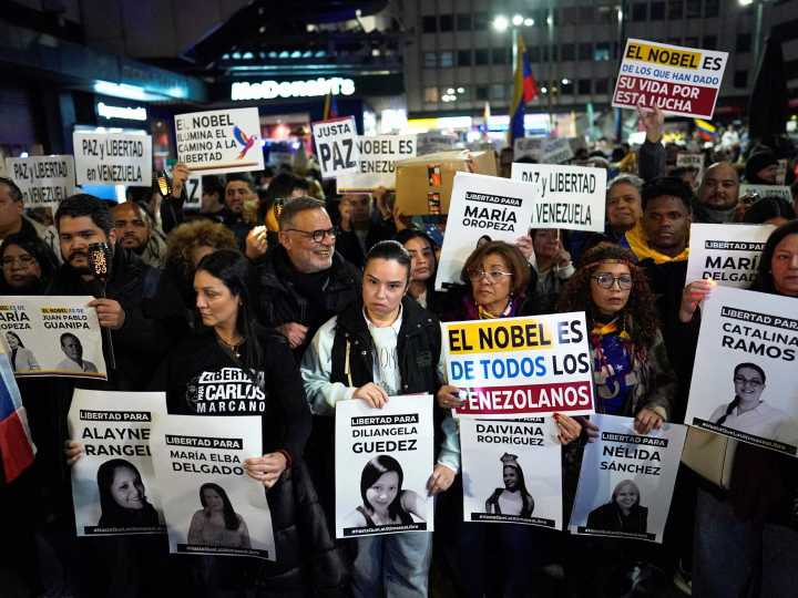 Supporters of Venezuela’s Machado rally in cities around the world