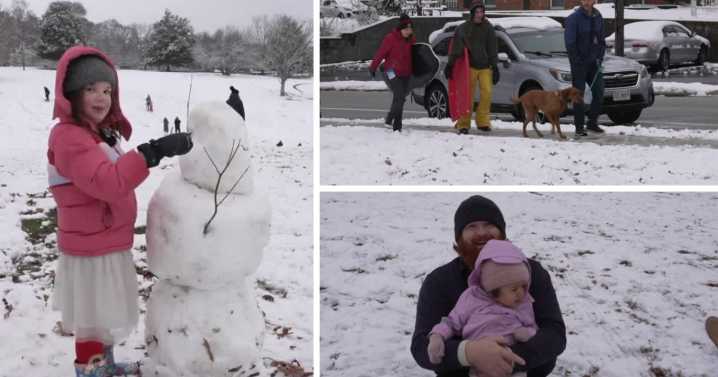 Richmond families flock to Forest Hill Park for first snow day sledding