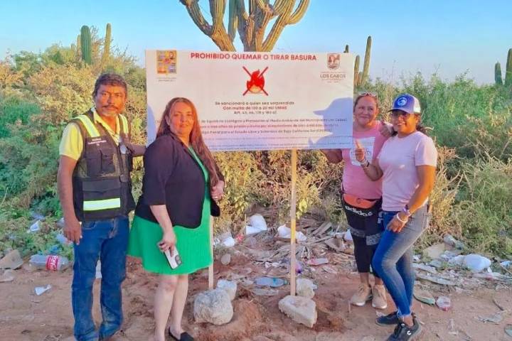 Instalan letreros en colonias de Cabo San Lucas para combatir tiraderos clandestinos